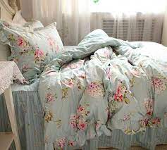 flower blue shabby chic bedding set