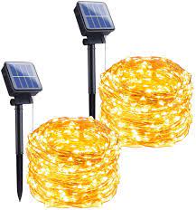 outdoor solar string lights 2 pack