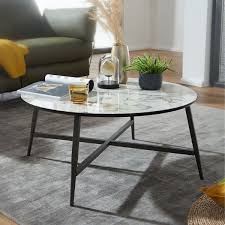 Round Coffee Table Marble Look