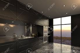 3d rendering of modern luxury kitchen