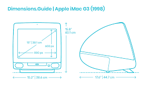 It was released on august 15, 1998, and the line was discontinued on march 18, 2003. Apple Imac G3 1998 Dimensions Drawings Dimensions Com