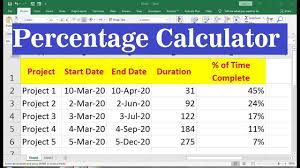 how to calculate percent complete for a