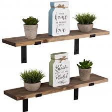 Rustic Wood Floating Shelves