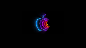 colorful apple black background 4k