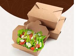 Brown Paper Takeaway Food Packaging Containers , Fast Food Salad Paper Takeout Boxes accept customized logo printing