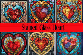 Stained Glass Heart Graphic By