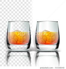 Whisky And Ice Cubes Vector