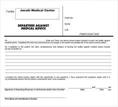 Against Medical Advice Form 8 Samples Examples Format