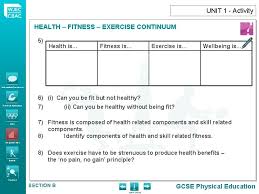 Interdependence of performance related fitness components. Unit 1 Information Health Fitness Exercise Continuum Information