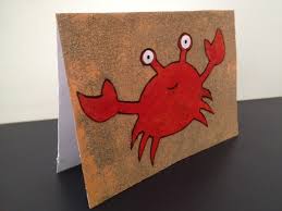 Time to make some dad cards!! Crab Greeting Card Birthday Card Fathers Day Card Homemade Kids Card Snappy Crab Greeting Card Image 1