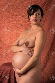 Mujer Embarazada Joven Desnuda En Marrón Fotos, retratos, imágenes y  fotografía de archivo libres de derecho. Image 53245401