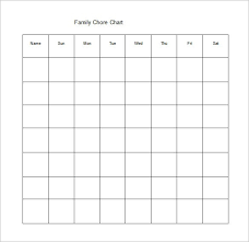 Blank Weekly Chore Chart 2018 Writings And Essays Corner