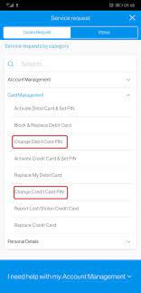 pin reset for credit or debit card
