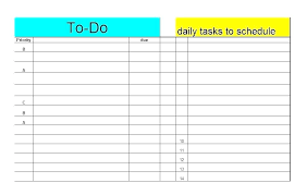 Daily Task Checklist Template List Excel Free Weekly Format Download
