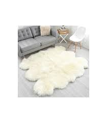 large ivory white sheepskin rug 6 pelt to 5 5x6 ft