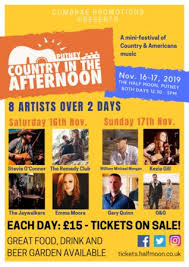We've compiled a list of 2019's best. Country In The Afternoon Music Festival Half Moon Putney London Sat 16 Nov Music