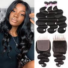 Unice Hair Icenu Series Peruvian Human Hair 3 Bundles With Lace Closure 7x7 Body Wave Bundles With Lace Closure Virgin Hair Extensions