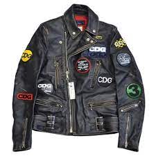 楽天市場 4月29日値下げ comme des garcons lewis leathers コムデギャルソン ルイスレザーズ ライトニング ワッペン レザーライダースジャケット r2a 115237 未使用 renard楽天市場店 ライダースジャケット コムデギャルソン ジャケット