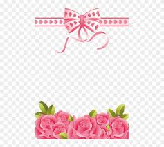pink rose border png clipart