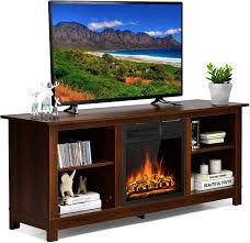 tangkula fireplace tv stand for tvs