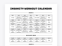 calendar apps for insanity workout