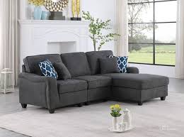Gray Woven 3pc Sectional Sofa Chaise