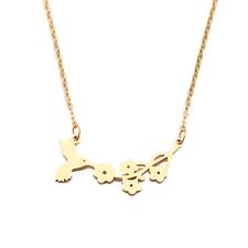 Dotifi Stainless Steel Necklace For Women Man Bird And Flower Gold And Silver Color Pendant Necklace Engagement Jewelry
