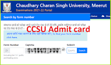 Image result for ccs university admit card pdf