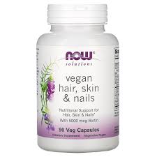 Ready for shiny hair, radiant skin, and strong nails? Now Foods Solutions Vegan Hair Skin Nails 90 Veg Capsules Iherb
