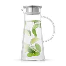 Clear Glass Drink Water Pitcher With