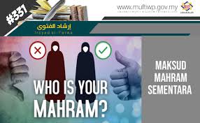 Wanita mahram atau muhrim adalah wanita yang haram dinikah karena adanya unsur kekerabatan dan anak perempuan hingga ke bawah. Pejabat Mufti Wilayah Persekutuan Irsyad Al Fatwa Siri Ke 331 Maksud Mahram Sementara