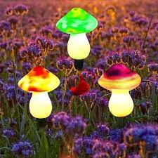 3 Pack Solar Mushroom String Lights