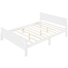 White Queen Solid Wood Sleigh Bed
