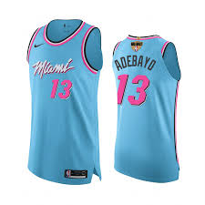 The miami heat revealed their vice versa jerseys on wednesday, writing the look is fit for the future. the vice city edition jerseys are blue and pink the jerseys will be available wednesday at midnight, according to the team. Bam Adebayo 13 Miami Heat 2020 Eastern Conference Champions Authentic Vice City Blue Jersey