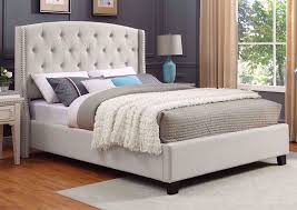 eva queen size upholstered bed white