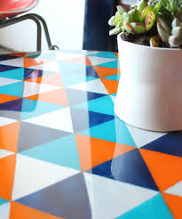 diy project painted glass tabletop