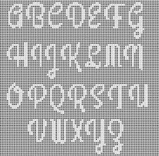Instant Download Retro Marquee Filet Crochet Cross Stitch Alphabet Number Chart Pattern