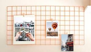 rose gold wire wall grid shelf clips