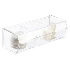 3 section acrylic hinged lid box the