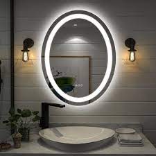28 X 35 Frameless Oval Led Bathroom Vanity Mirror Anti Fog Wall Mirror Front Light