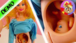 Búp bê mang thai em bé trong bụng | Video demo búp bê Barbie tiếng Đức -  YouTube