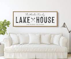 Customized Lake House Sign Modern Wall