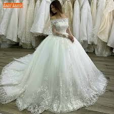 Perfectly feminine, this softly textured princess. Princess Bridal Ball Gown Wedding Dresses Long Sleeve Off Shoulder Lace Up Back Ebay