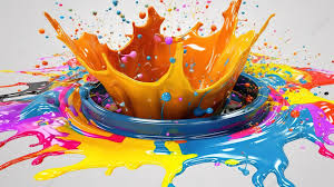 Vibrant 3d Rendered Paint Splatter With