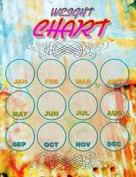 Pretty Monthly Weight Chart Fillable Template Postermywall