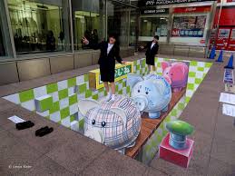 3d Street Art Piggy Bank In Fukuoka Japan Leon Keer 3d