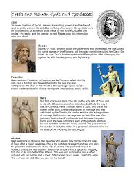 Greek And Roman Gods And Goddesses
