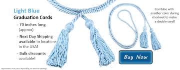 light blue graduation cords from honors