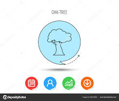 Oak Tree Icon Forest Wood Sign Stock Vector Tanyastock