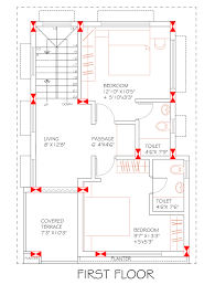 2 bhk floor plans of 25x45 2bhk house